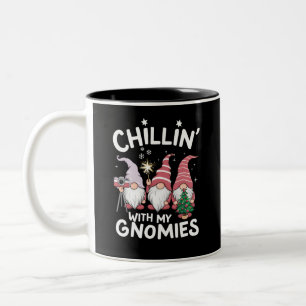 Gnome Family Christmas Chillin With My Gnomies Two-Tone Coffee Mug
