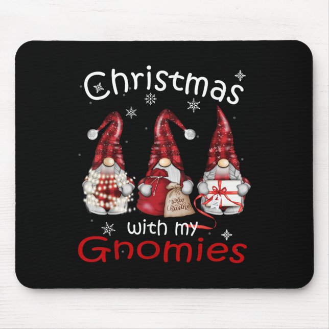 Gnome Family Christmas For Women Men - Buffalo Pla Mouse Pad (Front)
