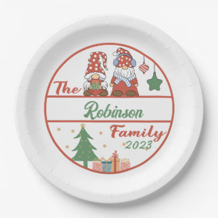 Gnome Family Christmas Paper Plate