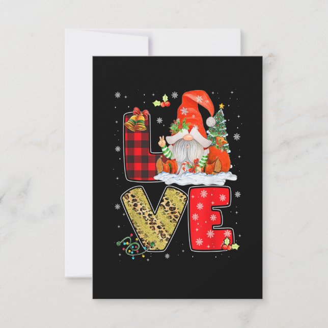 Gnome Family Christmas Shirts for Women Men - LOVE Thank You Card (Front)