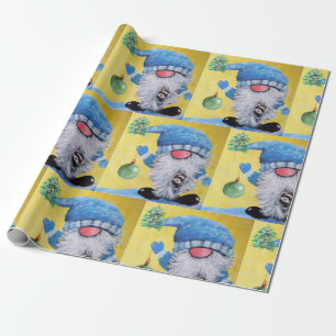 Gnome & ferret Christmas wrapping paper