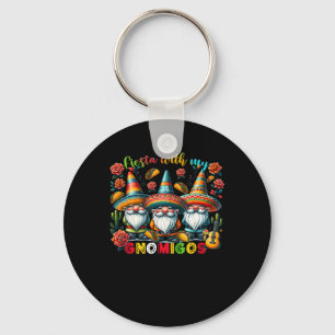 Gnome Fiesta With My Gnomigos Mexican Gnomes Cinco Key Ring