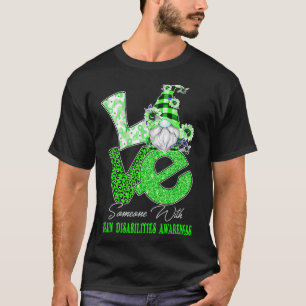 Gnome Flower Love Brain Disabilities Awareness T-Shirt