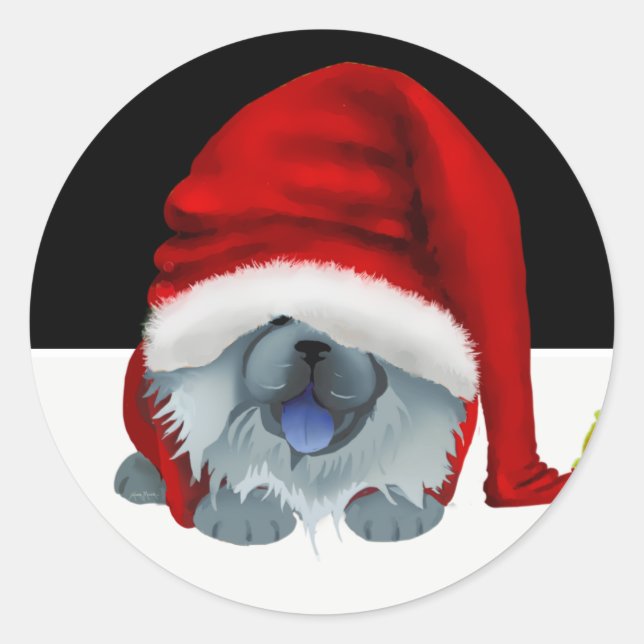 GNOME for the Chowlidays -blue chow stickers (Front)