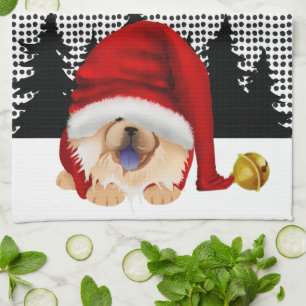 GNOME FOR THE CHOWLIDAYS   RED CHOW -Kitchen towel