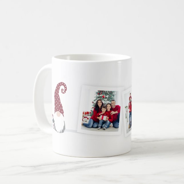 Gnome for the Holidays/Christmas photo collage Coffee Mug (Front Left)