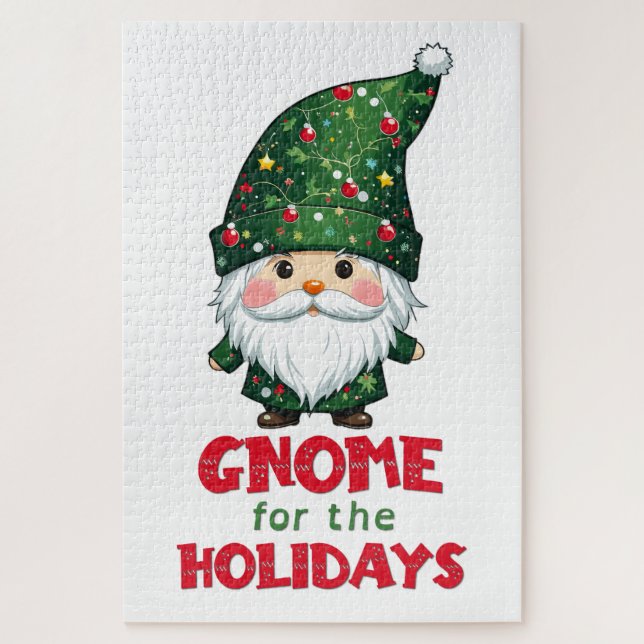 Gnome For The Holidays Funny & Adorable Christmas  Jigsaw Puzzle (Vertical)