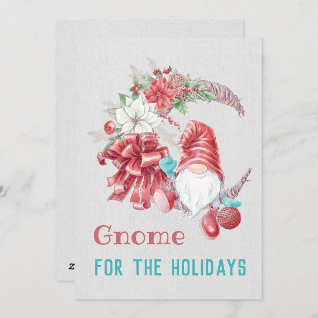 Gnome For the Holidays Holiday Card (Front/Back)