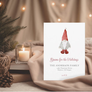 Gnome for the Holidays   Scandi Christmas Holiday Card