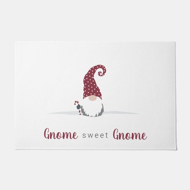 Gnome for the Holidays Scandinavian design Doormat (Front)