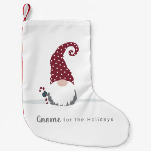 Gnome for the Holidays Scandinavian design Small Christmas Stocking