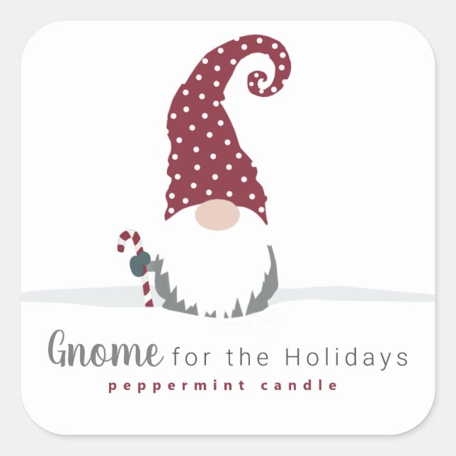 Gnome for the Holidays Scandinavian design Square Sticker (Front)