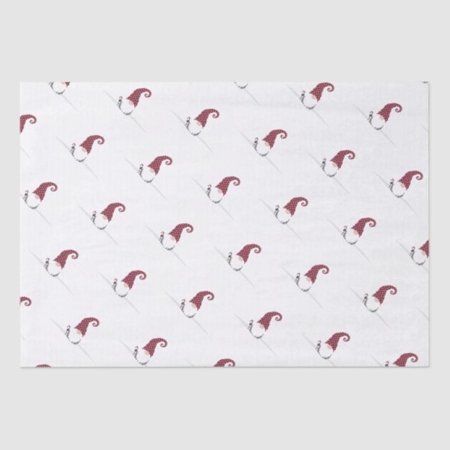 Gnome for the Holidays Scandinavian design Tissue Paper (Front)