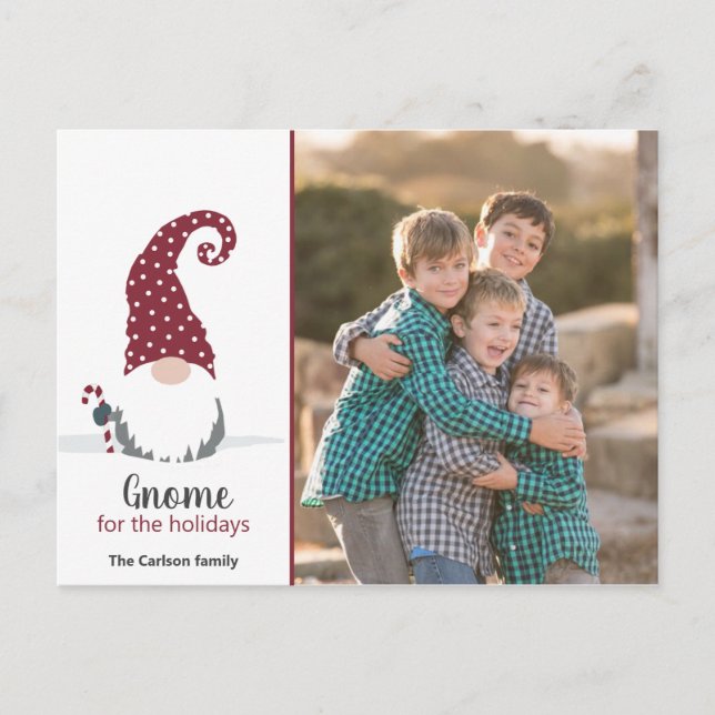 Gnome for the Holidays Scandinavian Tomte design Postcard (Front)