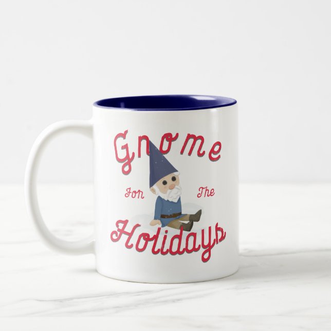 Gnome For The Holidays  Two-Tone Coffee Mug (Left)