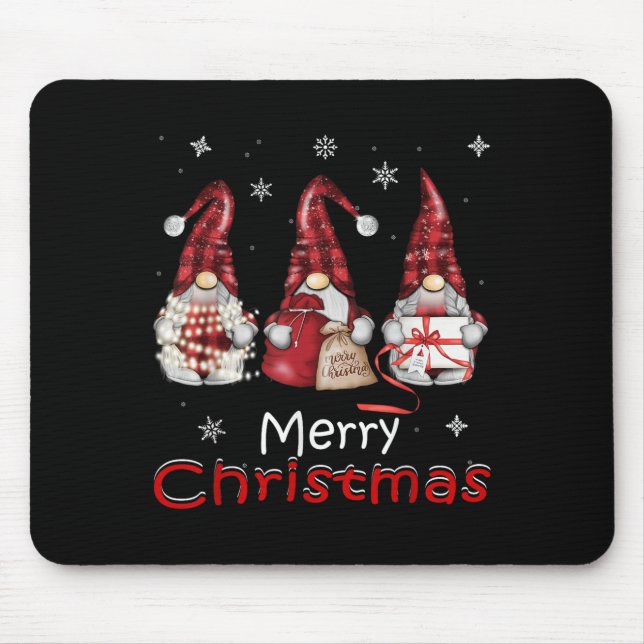 Gnome Funny Family Christmas Shirts Women 2024  Mouse Pad (Front)