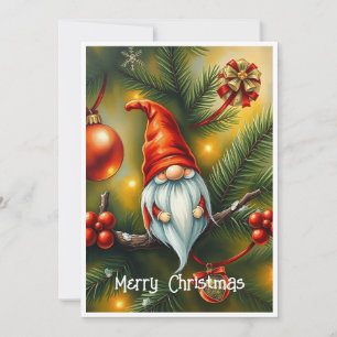 Gnome Funny Trendy Whimsical Fantasy No Photo  Holiday Card