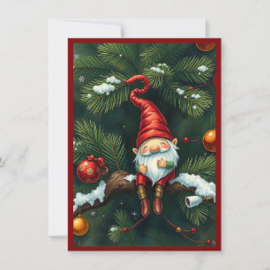 Gnome Funny Trendy Whimsical Fantasy No Photo  Holiday Card