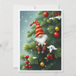 Gnome Funny Trendy Whimsical Fantasy No Photo  Holiday Card