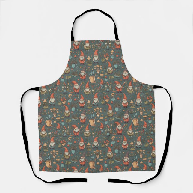 Gnome Garden All-Over Print Apron (Front)
