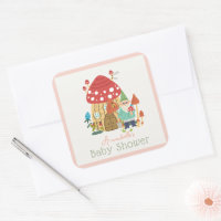 Gnome Garden Mushroom Pink Girl Baby Shower