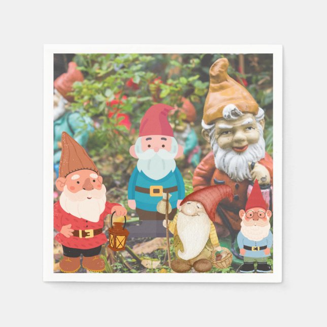 Gnome Garden Napkin (Front)