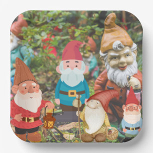 Gnome Garden Paper Plate