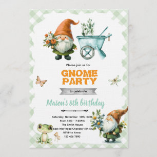 Gnome garden party invitation