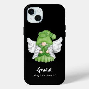 Gnome Gemini Astrology Sign Angel iPhone 15 Mini Case