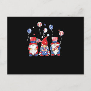 Gnome Gnomies Independence Day 4th Of July Postcard