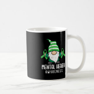 Gnome Green Ribbon Mental Health Awareness Warrior Coffee Mug