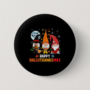 Gnome Hallothanksmas Halloween Thanksgiving Christ 6 Cm Round Badge