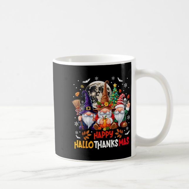 Gnome Hallothanksmas Halloween Thanksgiving Christ Coffee Mug (Right)