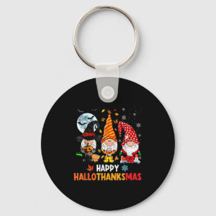 Gnome Hallothanksmas Halloween Thanksgiving Christ Key Ring