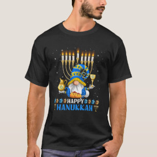 Gnome Hanukkah Dreidel Menorah Chanukah T-Shirt