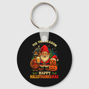 Gnome Happy Hallothanksmas Shirt Halloween Thanksg Key Ring