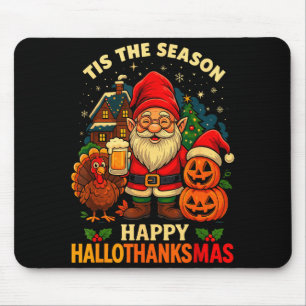 Gnome Happy Hallothanksmas Shirt Halloween Thanksg Mouse Pad