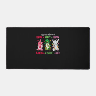 Gnome Happy Valentine St Patrick Easter Happiness Desk Mat