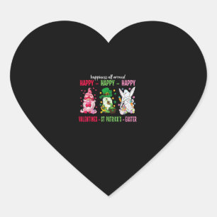 Gnome Happy Valentine St Patrick Easter Happiness Heart Sticker