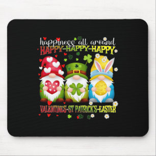 Gnome Happy Valentine St Patrick Easter Happiness  Mouse Pad