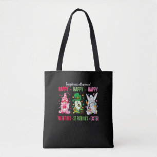 Gnome Happy Valentine St Patrick Easter Happiness Tote Bag