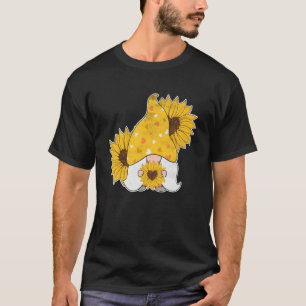 Gnome Heart Sunflower Hippie Garden Flower T-Shirt