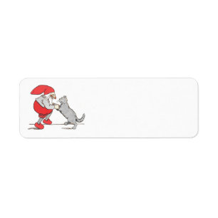Gnome Holding Cat Paws Return Address Label