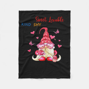 Gnome I Am Sweet Lovable Kind Shy And Innocent Fleece Blanket
