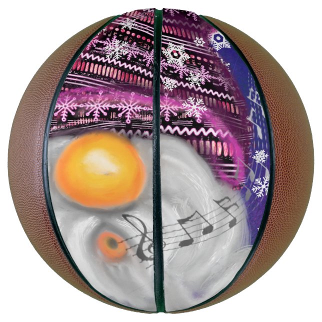 Gnome In Purple Hat Sings A Christmas Song - Fun Basketball (Vertical)