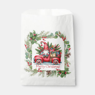 Gnome in Red Truck Filled With Gifts Favour Bag