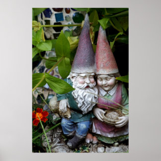 Gnome in the Garden Poster