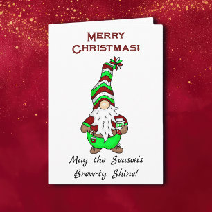 Gnome is Where the Coffee is   Cute Christmas Card