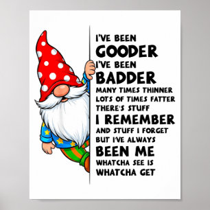Gnome Ive Been Gooder Ive Been Badder Many Times T Poster