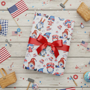 Gnome Labor Day America Celebration Day Wrapping Paper